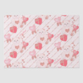 Fijne Valentijnsdag Teddy Bear Pattern op Roze Tissuepapier (Voorkant)
