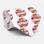 Fijne Valentijnsdag! Teddy Bear Stropdas (Opgerold)
