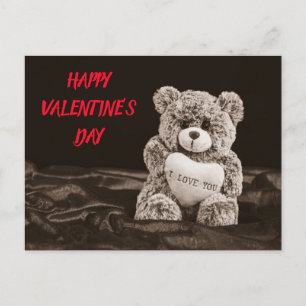 Fijne Valentijnsdag Teddy Bear Vakantie Briefkaart