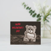 Fijne Valentijnsdag Teddy Bear Vakantie Briefkaart (Staand voorkant)