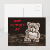 Fijne Valentijnsdag Teddy Bear Vakantie Briefkaart (Voorkant / Achterkant)