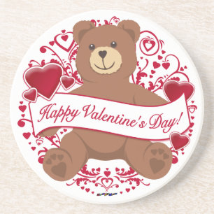 Fijne Valentijnsdag! Teddy Bear Zandsteen Onderzetter