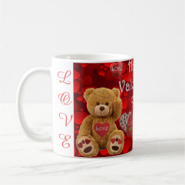 Fijne Valentijnsdag Teddybeer Hart Schattig Koffiemok