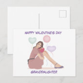 Fijne Valentijnsdag Teen kleindochter Briefkaart (Voorkant / Achterkant)