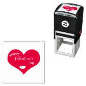 Fijne Valentijnsdag Tekst in rood hart Zelfinktende Stempel (In situ)