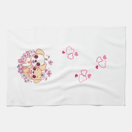 Fijne Valentijnsdag! Theedoek (Horizontaal)