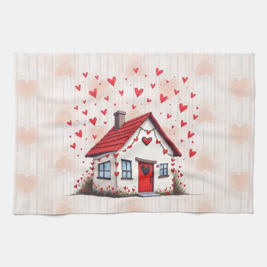 Fijne Valentijnsdag! Theedoek (Horizontaal)