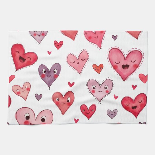 Fijne Valentijnsdag! Theedoek (Horizontaal)