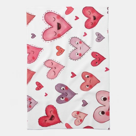 Fijne Valentijnsdag! Theedoek (Verticaal)