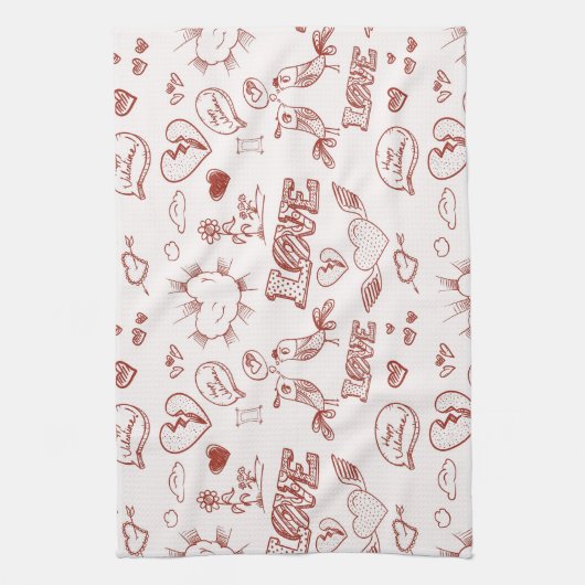 Fijne Valentijnsdag Theedoek (Verticaal)