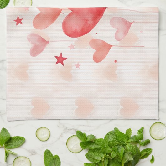 Fijne Valentijnsdag! Theedoek (Gevouwen)