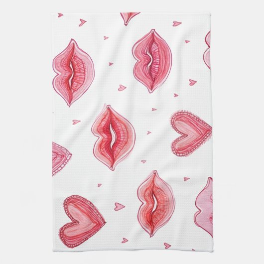 Fijne Valentijnsdag! Theedoek (Verticaal)