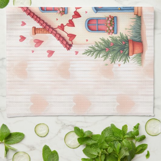 Fijne Valentijnsdag! Theedoek (Gevouwen)