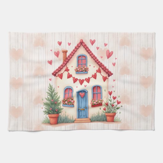 Fijne Valentijnsdag! Theedoek (Horizontaal)