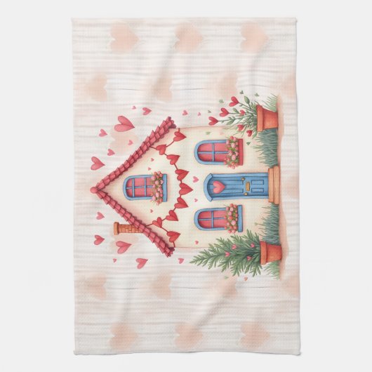 Fijne Valentijnsdag! Theedoek (Verticaal)