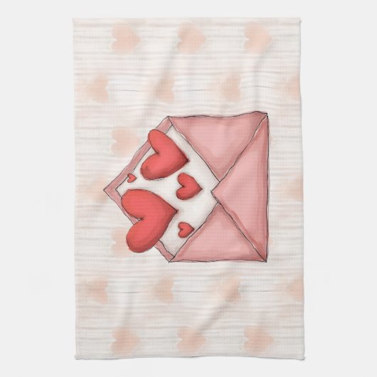 Fijne Valentijnsdag! Theedoek (Verticaal)