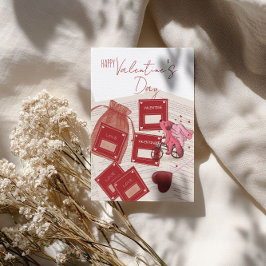 Fijne Valentijnsdag – Tickets & Puppy op Fiets Feestdagenkaart