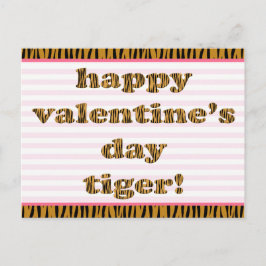Fijne Valentijnsdag tijger! Stripes en tijger afdr Feestdagenkaart