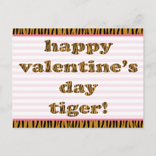Fijne Valentijnsdag tijger! Stripes en tijger afdr Feestdagenkaart (Voorkant)