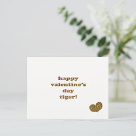 Fijne Valentijnsdag tijger! Tiger Print Typograaf Feestdagenkaart