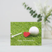 Fijne Valentijnsdag tot golfer met liefde en golf Briefkaart (Staand voorkant)