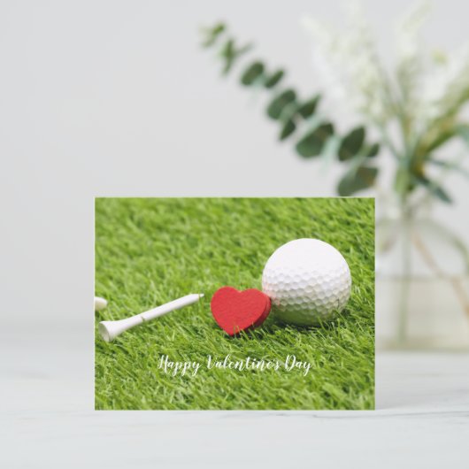 Fijne Valentijnsdag tot golfer met liefde en golf Briefkaart (Staand voorkant)