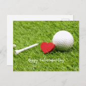 Fijne Valentijnsdag tot golfer met liefde en golf Briefkaart (Voorkant / Achterkant)