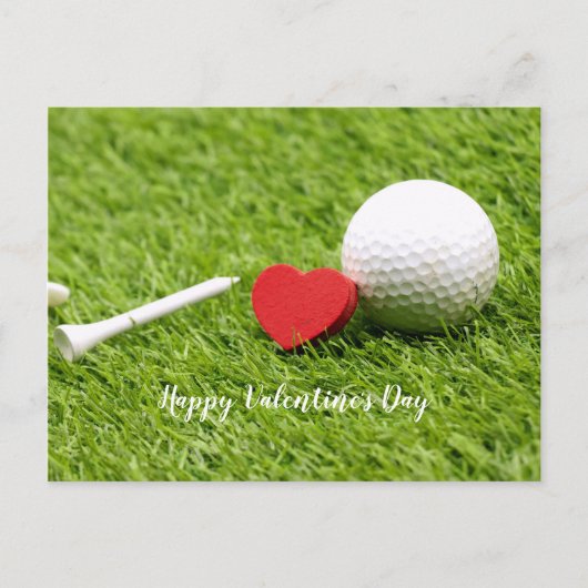 Fijne Valentijnsdag tot golfer met liefde en golf Briefkaart (Voorkant)