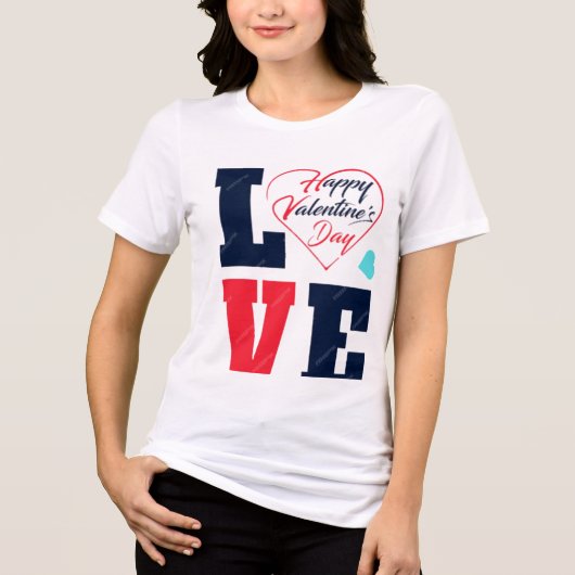 Fijne Valentijnsdag. Tri-Blend Shirt (Voorkant)