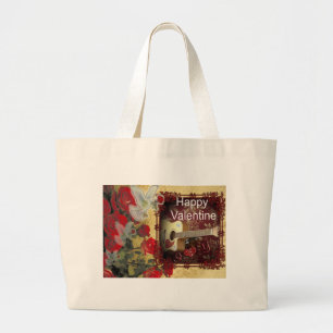 Fijne Valentijnsdag Tunes in mijn hart Grote Tote Bag