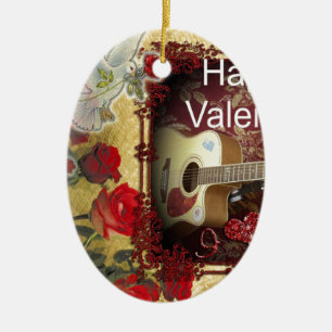 Fijne Valentijnsdag Tunes in mijn hart Keramisch Ornament