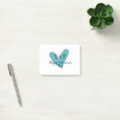 Fijne Valentijnsdag turquoise hart naam letter Post-it® Notes (Kantoor)