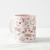 Fijne Valentijnsdag Tweekleurige Koffiemok (Voorkant links)