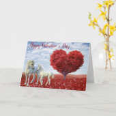 Fijne Valentijnsdag Unicorn Moeder en Foal Kaart (Gele Bloem)