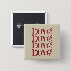 Fijne Valentijnsdag Valentijn Koppel Vierkante Button 5,1 Cm