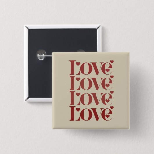 Fijne Valentijnsdag Valentijn Koppel Vierkante Button 5,1 Cm (Voorkant /achterkant)