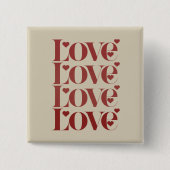 Fijne Valentijnsdag Valentijn Koppel Vierkante Button 5,1 Cm (Voorkant)