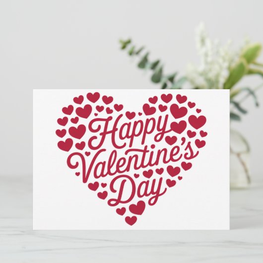 Fijne Valentijnsdag Valentijn Liefde Hart Kaart (Staand voorkant)