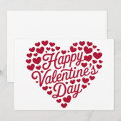 Fijne Valentijnsdag Valentijn Liefde Hart Kaart (Voorkant / Achterkant)