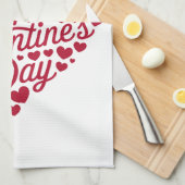 Fijne Valentijnsdag Valentijn Liefde Hart Theedoek (Quarter Fold)