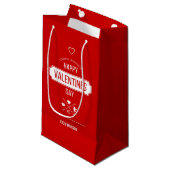 Fijne Valentijnsdag Valentijn Symbolen Gift Bag Klein Cadeauzakje (Voorkant Gekanteld)