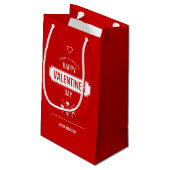 Fijne Valentijnsdag Valentijn Symbolen Gift Bag Klein Cadeauzakje (Achterkant Gekanteld)