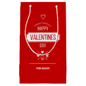 Fijne Valentijnsdag Valentijn Symbolen Gift Bag Klein Cadeauzakje (Voorkant)