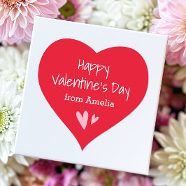 Fijne Valentijnsdag van aangepaste naam in het roo Hart Sticker