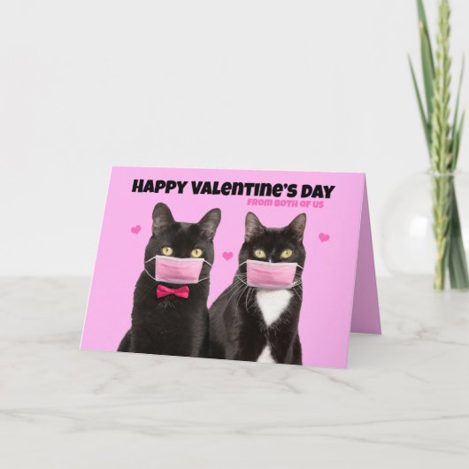 Fijne Valentijnsdag van beide katten in gezichtsma Feestdagen Kaart (Voorkant)