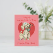 Fijne Valentijnsdag van de hond Briefkaart (Staand voorkant)
