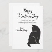 Fijne Valentijnsdag van de kat-feestkaart Feestdagenkaart (Voorkant / Achterkant)