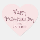 Fijne Valentijnsdag van de Kinderen van de naam Hart Sticker (Voorkant)