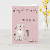 Fijne Valentijnsdag van kat Funny Kaart (Gele Bloem)