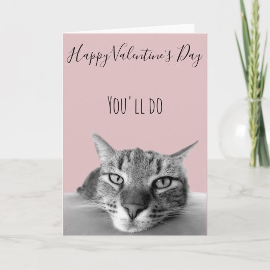 Fijne Valentijnsdag van kat tot menselijke Humor Kaart (Voorkant)
